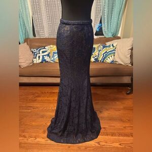 La Femme Navy Lace Skirt in size 6